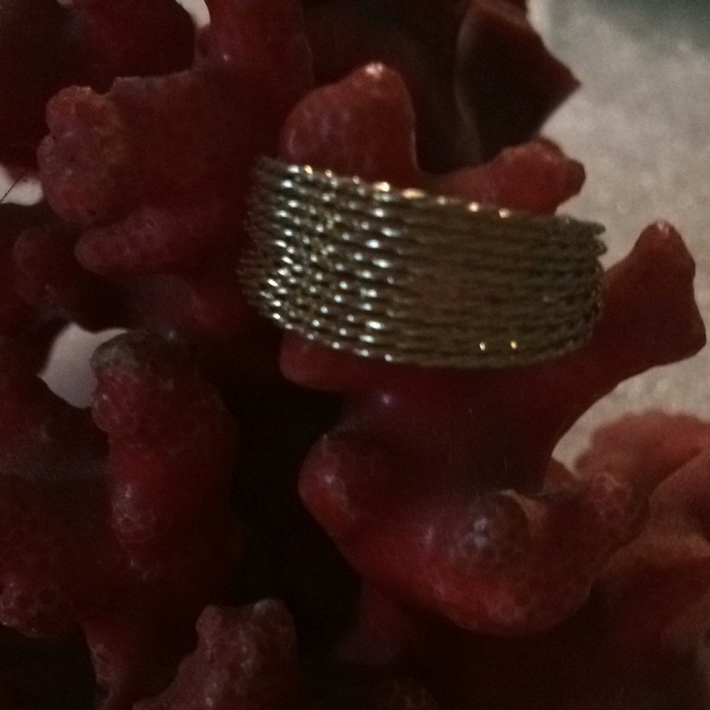 Vintage gold field mesh ring